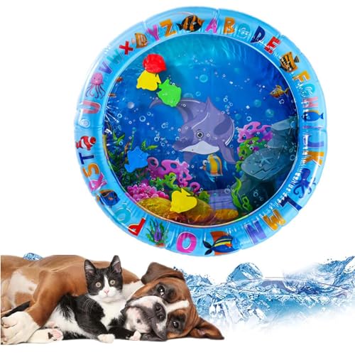 ZXCVWWE Verdickte Wassersensor-Spielmatte für Haustiere, 2024 Neue sensorische Wasserspielmatte für Katzen, Kühlmatte für Katzen, Wassersensor-Matte für Katzen und Hunde, kühler Komfort, aufblasbare von ZXCVWWE