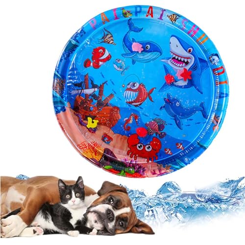 ZXCVWWE Verdickte Wassersensor-Spielmatte für Haustiere, 2024 Neue sensorische Wasserspielmatte für Katzen, Kühlmatte für Katzen, Wassersensor-Matte für Katzen und Hunde, kühler Komfort, aufblasbare von ZXCVWWE