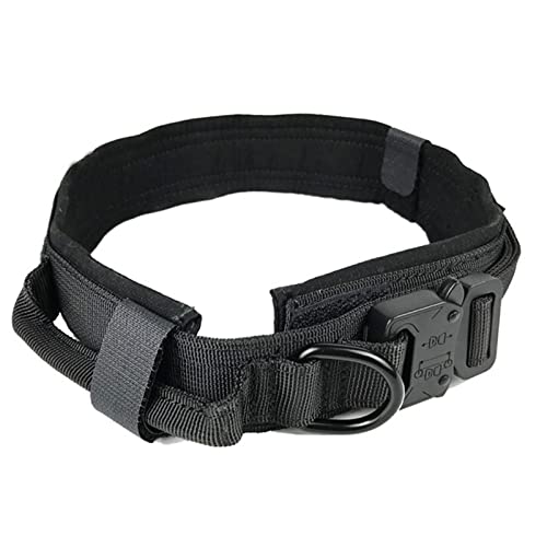 1 Pc Hundehalsband Verstellbare Militärische Taktische Haustiere Hundehalsbänder Leine Steuergriff Training Haustier Katze Hundehalsband-Schwarz,M von ZXDC