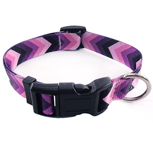 1 Pc Pet Hundehalsband Personalisiertes Kleines Und Mittelgroßes Hundezubehör Nylon Hundehalsband Niedliches Welpenhalsband Zubehör-Lavendel,L von ZXDC