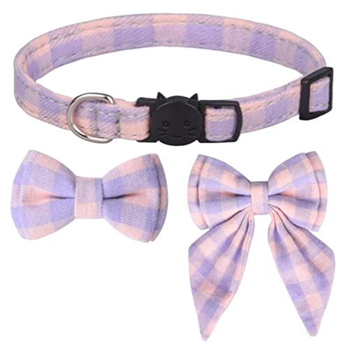 1 Pc Pet Puppy Cat Cute Bow Collar Gitterkragen mit Bowtie Abnehmbare Schleife Dekoration Bequem Einstellbar-Z von ZXDC