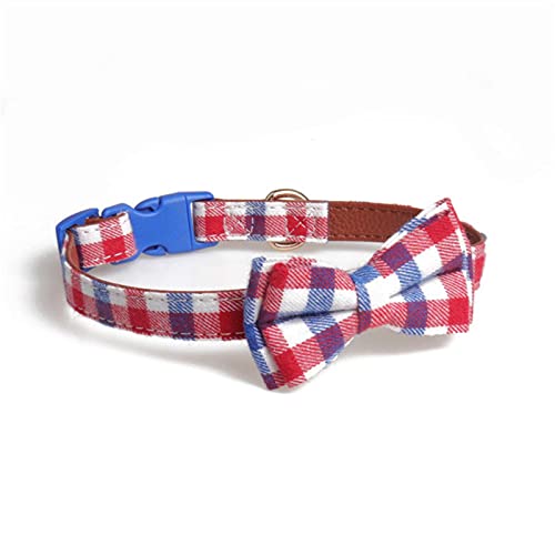 1 Pc Plaid Printing Camouflage Haustiere Hundehalsbänder Cute Striped Bowknot Puppy Cats Neck Fliege Dekoration Large Dog Collar-red White,1.5x24.5-35CM von ZXDC