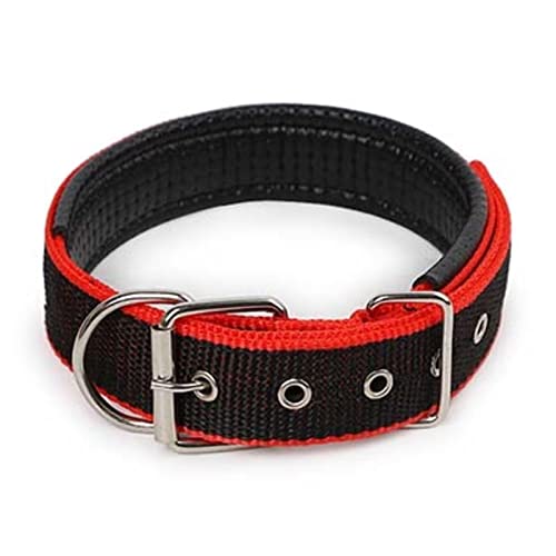 1 Stück 4,0 * 60 cm Länge, bequem, verstellbar, Nylonband, Hundehalsband für kleine und große Hundehalsbänder, Schwarzrot, XS von ZXDC