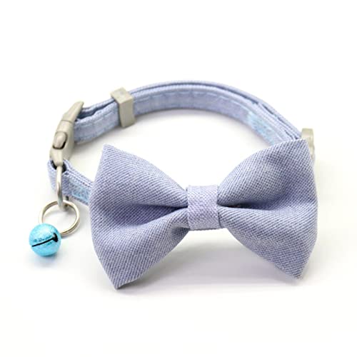 1 Stück Einfarbige Haustiere Hundehalsbänder Niedlich Bowknot Katzen Halsband Verstellbares Halsband Haustierbedarf-Blau,1.5x25-32CM von ZXDC