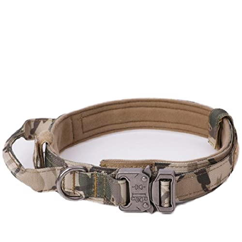 1 Stück Haustier Hundehalsband Leine Set Nylon Material Langlebig Hundehalsband Reflektierende Leine Haustier Taktisches Training Hundehalsband-Camouflage Halsband,XL (50-60CM) von ZXDC