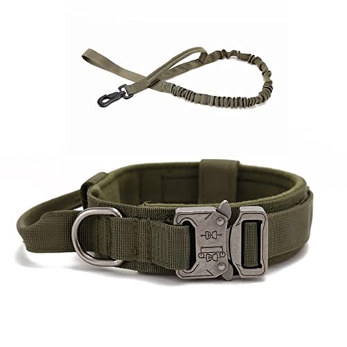 1 Stück Haustierhalsband Zugseil Outdoor Training Hundezubehör Verstellbares Schnellverschluss-Hundehalsband Hundeleine Set-Grün,M von ZXDC