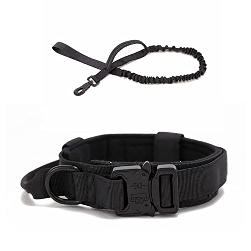 1 Stück Haustierhalsband Zugseil Outdoor Training Hundezubehör Verstellbares Schnellverschluss-Hundehalsband Hundeleine Set-Schwarz,XL von ZXDC