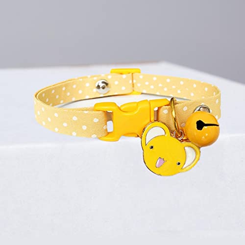 1 Stück Katzenhalsband Hundehalsband Haustier Sicherheitshalsband Halskette Schöne Glocke Halskette Anhänger Katze Zubehör Verstellbares Halsband-Gelb Xiaoke von ZXDC