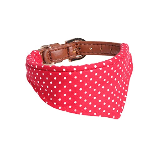 1 Stück Kleines Hundehalsband Bandana Weiches Leder Hundeleine Süße Schleife Katzenhalsband Haustier Teetasse Chihuahua Halsband Leine Lead-Red Bandanas,M von ZXDC