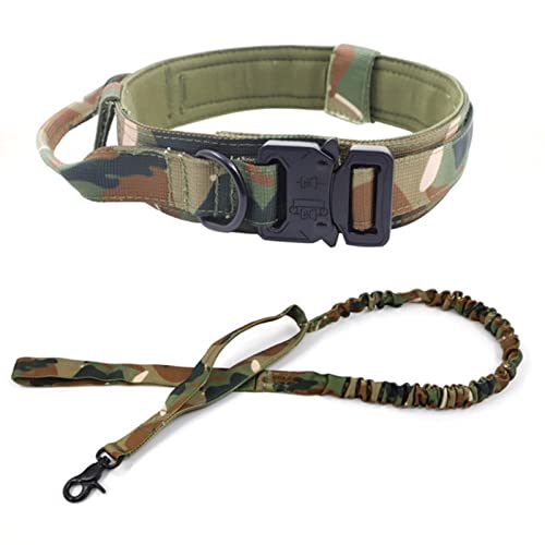 1 Stück Langlebige Taktische Hundehalsbandleine Militärischer Deutscher Schäferhund Mittelgroße Hundehalsbandseilleine Für Gehtraining-Camouflage-Set,M von ZXDC