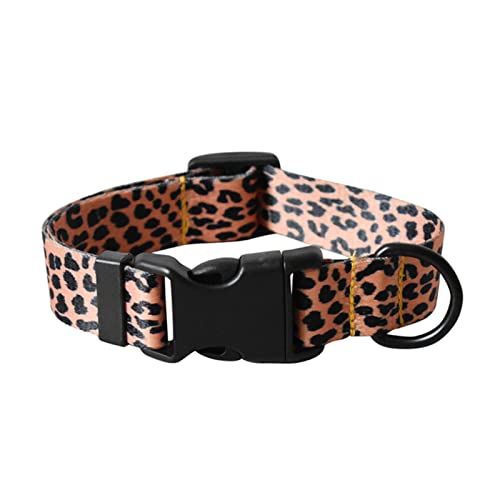 1 Stück Leopard Farbe Haustierzubehör Samojede Designer Hundehalsbänder Pet Kit Hundehalsband und Leine Set für Mopshalsband-Hundehalsband,S von ZXDC