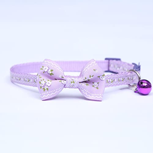 1 Stück Pet Breakaway Katzenhalsband Fliege und Glocke Süßes Plaid Bedrucktes Elastisches Verstellbares Hundehalsband Mit Kleinem Glöckchen Für Katzen-8 von ZXDC