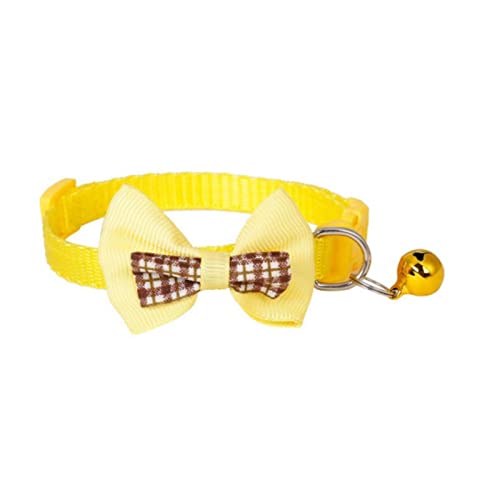 1 Stück Pet Breakaway Katzenhalsband Fliege und Glocke Süßes Plaid Bedrucktes Elastisches Verstellbares Hundehalsband Mit Kleiner Glocke Für Katzen-2 von ZXDC