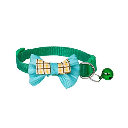 1 Stück Pet Breakaway Katzenhalsband Fliege und Glocke Süßes Plaid Bedrucktes Elastisches Verstellbares Hundehalsband Mit Kleiner Glocke Für Katzen-3 von ZXDC