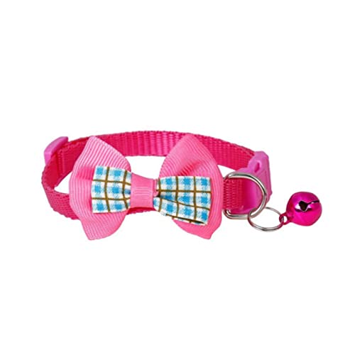 1 Stück Pet Breakaway Katzenhalsband Fliege und Glocke Süßes Plaid Bedrucktes Elastisches Verstellbares Hundehalsband Mit Kleiner Glocke Für Katzen-5 von ZXDC