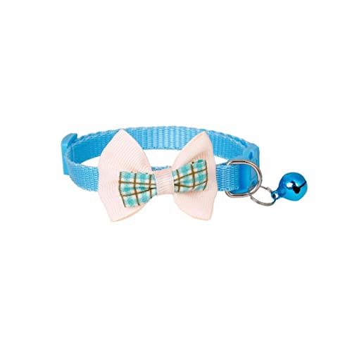 1 Stück Pet Breakaway Katzenhalsband Fliege und Glocke Süßes Plaid Bedrucktes Elastisches Verstellbares Hundehalsband Mit Kleiner Glocke Für Katzen-6 von ZXDC