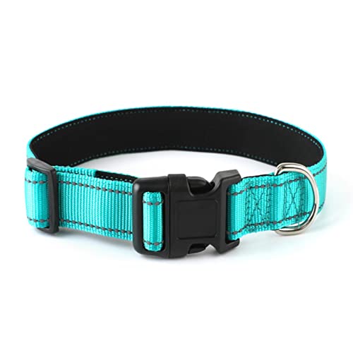 1 Stück Reflektierendes Hundehalsband, weich gepolstertes, atmungsaktives Nylon-Haustierhalsband, verstellbar für kleine, mittelgroße, extra große, grau, XL von ZXDC