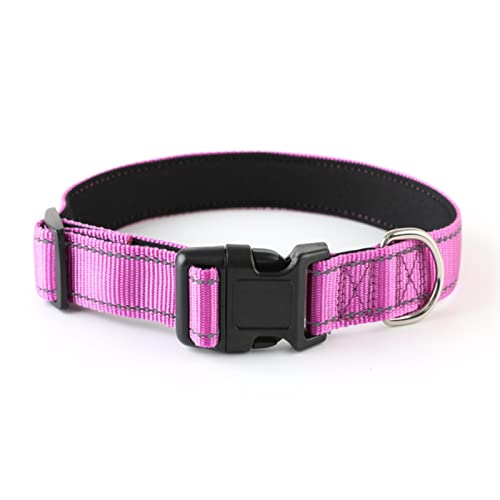 1 Stück Reflektierendes Hundehalsband Weich Gepolstertes Atmungsaktives Nylon-Haustierhalsband Verstellbar Für Klein Mittel Groß Extra Groß-weiß,S von ZXDC