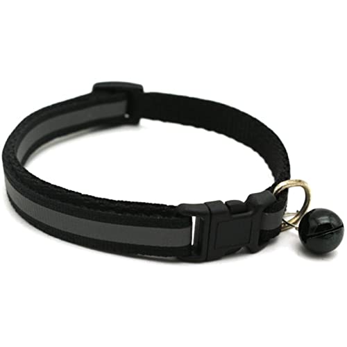 1 Stück Reflektierendes Hundehalsband aus Nylon, Nachtsicherheit, blinkendes Licht, verstellbare Hundeleine, Haustierhalsband für Katzen und kleine Hunde, schwarzes Quadrat von ZXDC