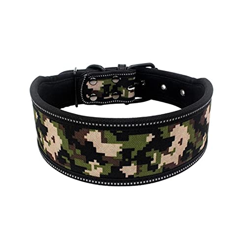 1 Stück Reflektierendes Nylon-Hundehalsband Bedrucktes verstellbares Hundehalsband für mittelgroße Hunde-C,L 50-60cm von ZXDC