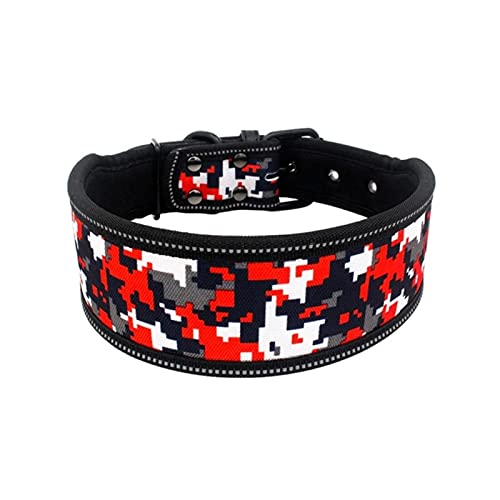 1 Stück Reflektierendes Nylon-Hundehalsband Bedrucktes verstellbares Hundehalsband für mittelgroße Hunde-D,S 30-40cm von ZXDC