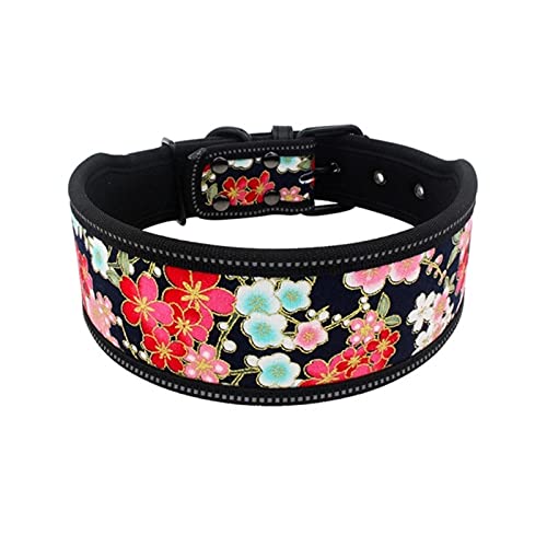 1 Stück Reflektierendes Nylon-Hundehalsband Bedrucktes verstellbares Hundehalsband für mittelgroße Hunde-E,S 30-40cm von ZXDC