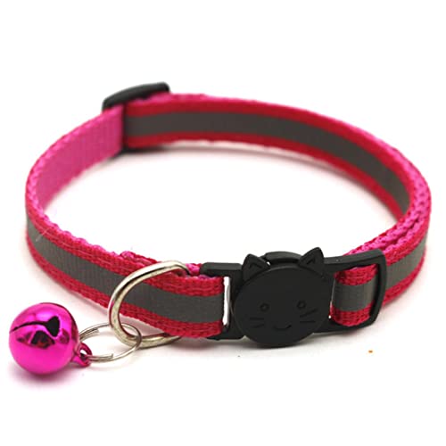 1 Stück Reflektierendes Nylon-Hundehalsband Nachtsicherheit Blinklicht Einstellbare Hundeleine Haustierhalsband Für Katzen Und Kleine Hunde-Rose Red Cat von ZXDC