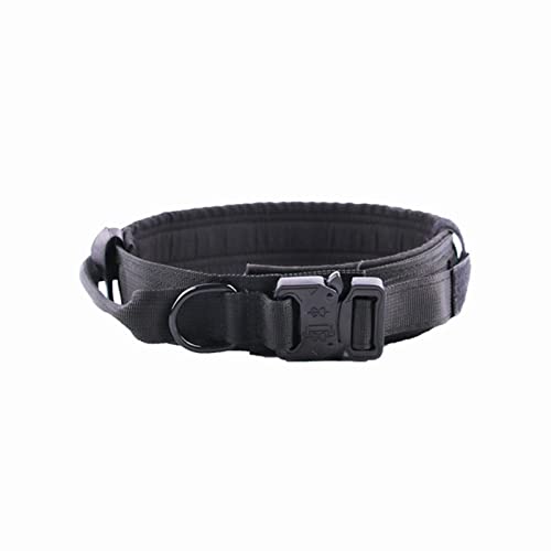 1 Stück Taktisches Hundehalsband Langlebig Einstellbar Nylon Outdoor Training Für Mittelgroße Hunde Marke Haustiere Militärzubehör-Schwarz,L von ZXDC