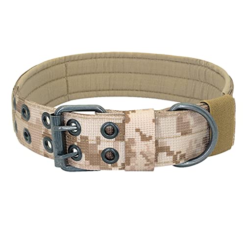 1 Stück Weiches Nylon-Hundehalsband Militärische Hundehalsbänder Für Outdoor-Walking-Training Hundehalsband Langlebig Für Mittelgroße Hunde-Kamel,L von ZXDC