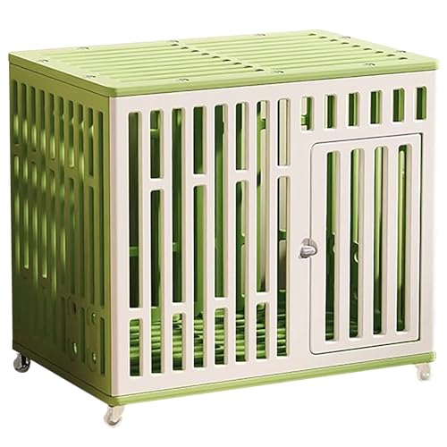 Hundebox, Käfige für Hunde im Innenbereich, Haustierbox, mit Rädern, Türschloss-Design, Leicht zu Reinigen, für Kleintiere, Welpen, Häschen(Green,Medium) von ZXDRYBHD