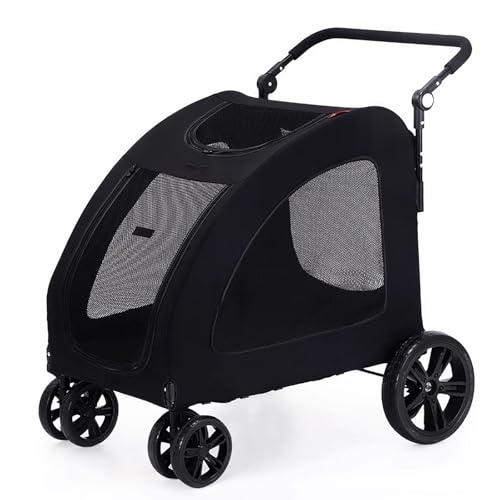 ZXDRYBHD Hundebuggy für Große Hunde, Faltbarer Haustierbuggy, Atmungsaktiver Platz, für Einzelne oder Mehrere Mittelgroße und Große Hunde(Black) von ZXDRYBHD