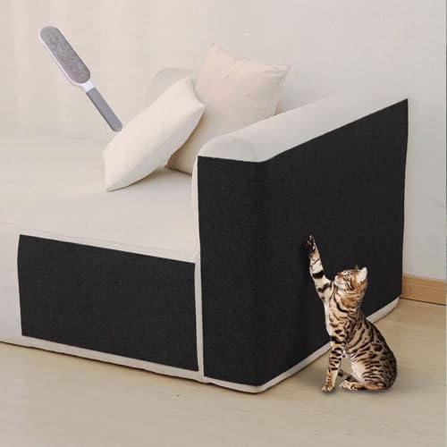 ZXLVCU Selbstklebend Kratzmatte Katze, Kratzwand für Katzen, Katzenteppich Zuschneidbar, für Wand, Tür, Sofa (Black,30x100cm) von ZXLVCU