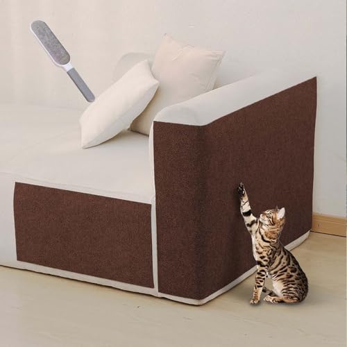 ZXLVCU Selbstklebend Kratzmatte Katze, Kratzwand für Katzen, Katzenteppich Zuschneidbar, für Wand, Tür, Sofa (Brown,30x100cm) von ZXLVCU