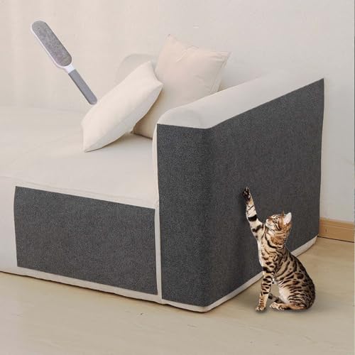 ZXLVCU Selbstklebend Kratzmatte Katze, Kratzwand für Katzen, Katzenteppich Zuschneidbar, für Wand, Tür, Sofa (Dark Grey,30x100cm) von ZXLVCU