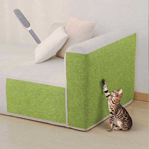 ZXLVCU Selbstklebend Kratzmatte Katze, Kratzwand für Katzen, Katzenteppich Zuschneidbar, für Wand, Tür, Sofa (Green,30x100cm) von ZXLVCU