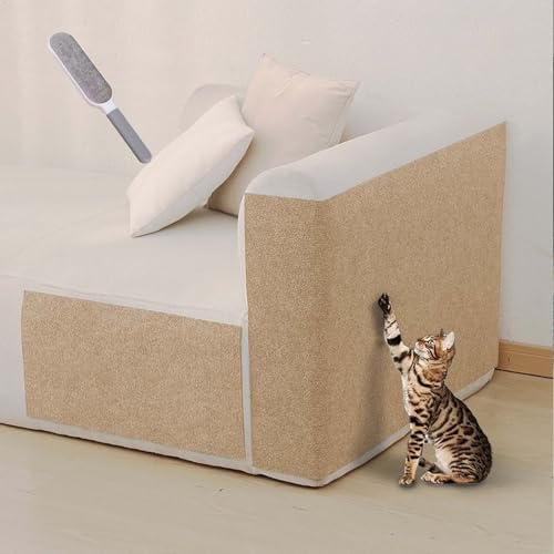 ZXLVCU Selbstklebend Kratzmatte Katze, Kratzwand für Katzen, Katzenteppich Zuschneidbar, für Wand, Tür, Sofa (Khaki,30x100cm) von ZXLVCU