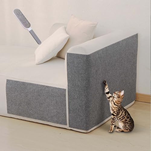 ZXLVCU Selbstklebend Kratzmatte Katze, Kratzwand für Katzen, Katzenteppich Zuschneidbar, für Wand, Tür, Sofa (Light Grey,30x100cm) von ZXLVCU