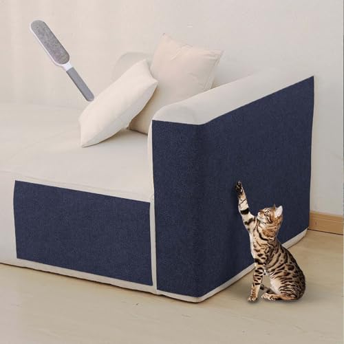 ZXLVCU Selbstklebend Kratzmatte Katze, Kratzwand für Katzen, Katzenteppich Zuschneidbar, für Wand, Tür, Sofa (Navy Blue,30x100cm) von ZXLVCU