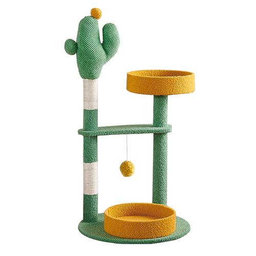 ZXTRYBHD Kaktus-Katzenbaum, Süßer Kletterwand Katzen mit Sisal überzogenem Kratzbaum, Katzen Kratzbaum, Toller Ball für Zimmerkätzchen/Kleine Katzen (Size : B) von ZXTRYBHD