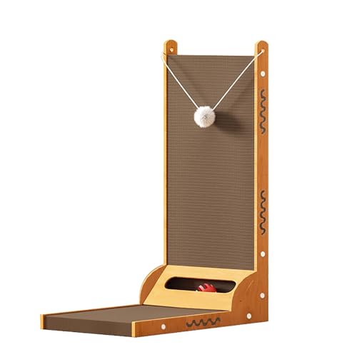 ZXTRYBHD L-Förmiger Katzenkratzbaum, 3-in-1-Kletterwand Katzen, Schützende Möbel Kratzbaum Schmal, mit 1 Ballspielzeug und 1 Glocke von ZXTRYBHD