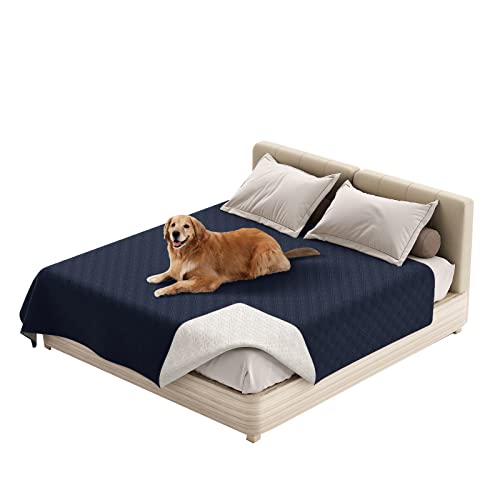 ZYBSLCSY Vollständig Wasserdicht Polyester Hundebett Orthopädisches Weich Hundebett Katzenbett Hundedecke Hundesofa Anti-Rutsch Hundematratze (100×125 cm,Marineblau) von ZYBSLCSY