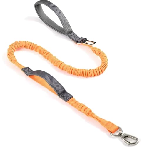 Bungee-Hundeleine mit Sicherheitsgurt-Schnalle, Multifunktions-Karabiner Schock-Absorber gepolsterter Griff mit Traffic Handle, von ZYDSDAMAI