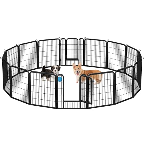 Hundepark-Käfig Hundehütte Metallgehege für Welpen Nagetiere Kaninchen Hundebarriere im Innenbereich,16 panneaux 80cm von ZYDSDAMAI