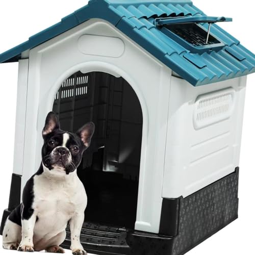 Kunststoff-Hundehütte Outdoor Indoor, Hundehütten für draußen, isolierte Kunststoff-Hundehütte, langlebige wasserdichte Tierheim Hundehütten von ZYDSDAMAI