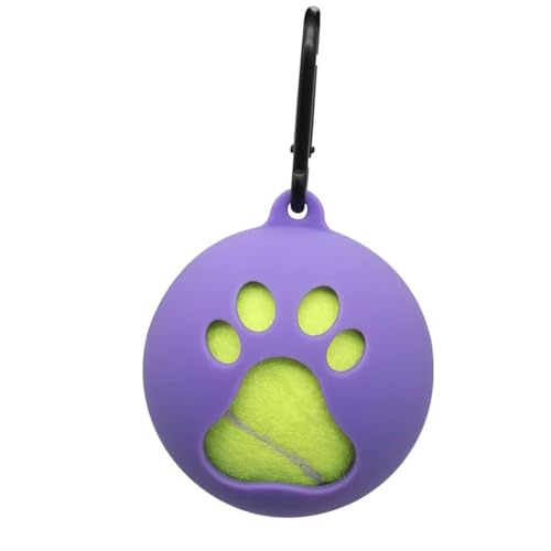 ZYDSDAMAI Tragbarer Tennisballhalter, praktischer Haustierballhalter mit freihändiger Befestigung an der Hundeleine, Violett von ZYDSDAMAI