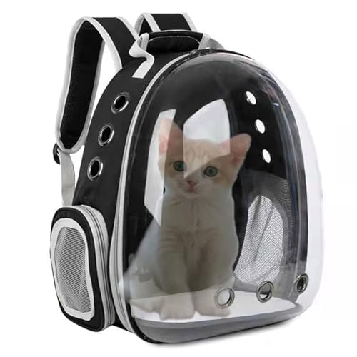 Tier-Tragetasche, transparent, Weltraum-Kapsel, Haustier-Rucksack für kleine Hunde und Katzen, von Fluggesellschaften zugelassen, Reise-Tragetasche, schwarz von ZYHOAOE