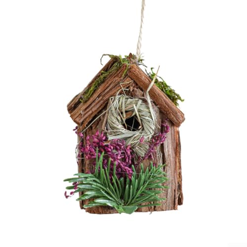 Mini-Vogelhaus aus Holz mit aufwendigem Design, verleiht Ihrer Heimdekoration in dieser Saison eine festliche Note (C) von ZYNCUE