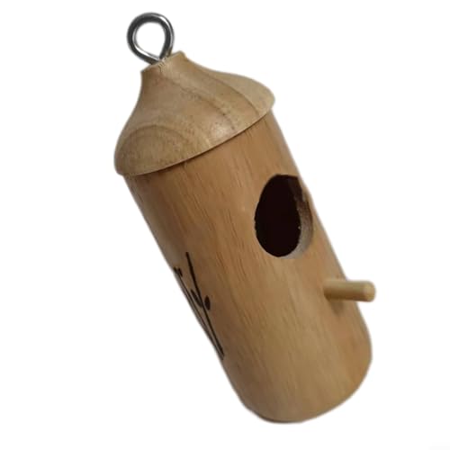 ZYNCUE Kolibri-Haus zum Aufhängen im Freien, Kolibri-Nest aus Holz + Hanfseil, Gartengeschenke, Kolibri-Häuser, Heimdekoration (1 Stück) von ZYNCUE