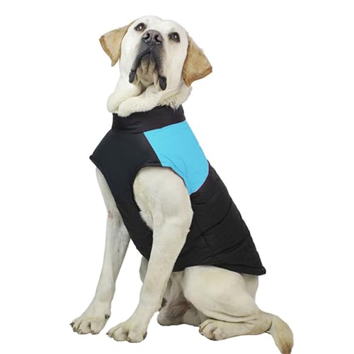 ZYTECO Hunde-Wintermantel Leicht Wasserdicht Rollkragen Dicke Hundejacke Warmer Reißverschluss Schneeanzug Für Wandern Im Freien,Blau,3XL von ZYTECO