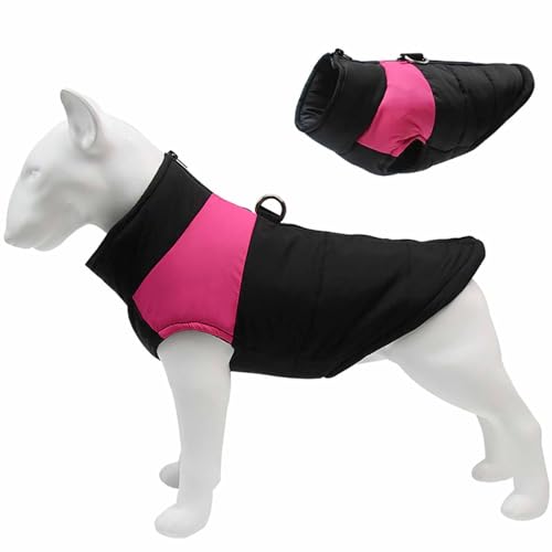 ZYTECO Hunde-Wintermantel Leicht Wasserdicht Rollkragen Dicke Hundejacke Warmer Reißverschluss Schneeanzug Für Wandern Im Freien,Rose red,3XL von ZYTECO